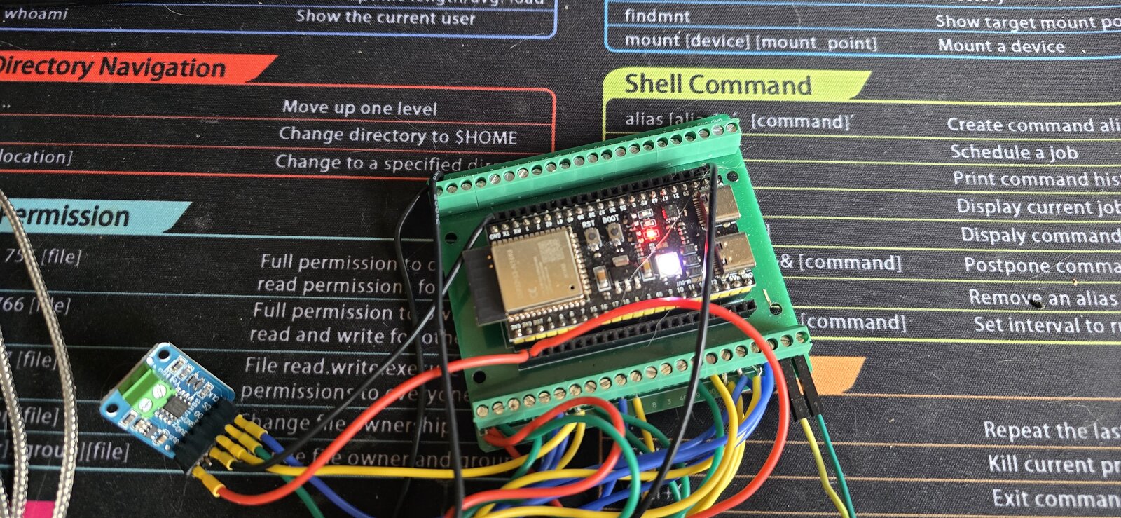 Innenleben — ESP32-S3 mit MAX31855-Boards und Verkabelung