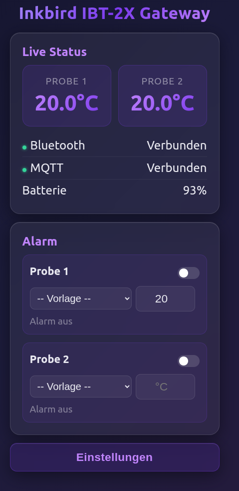 Gateway — Alarm-Konfiguration